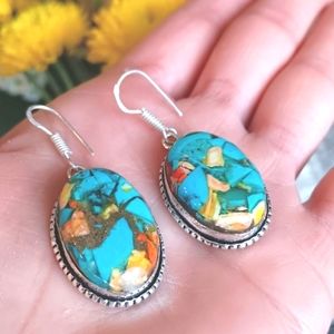 ⚜️ Spiny Oyster Turquoise 925 Earrings